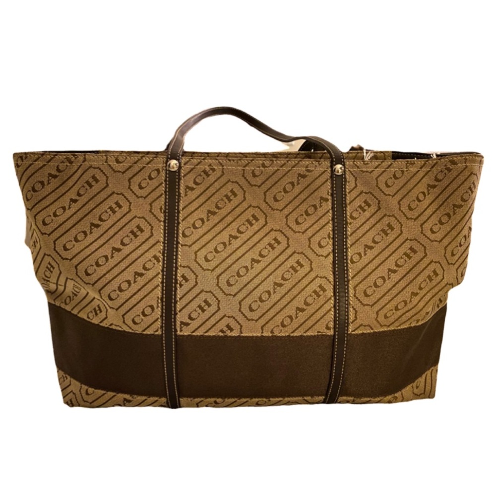 Coach Brown and Tan Tote Bag